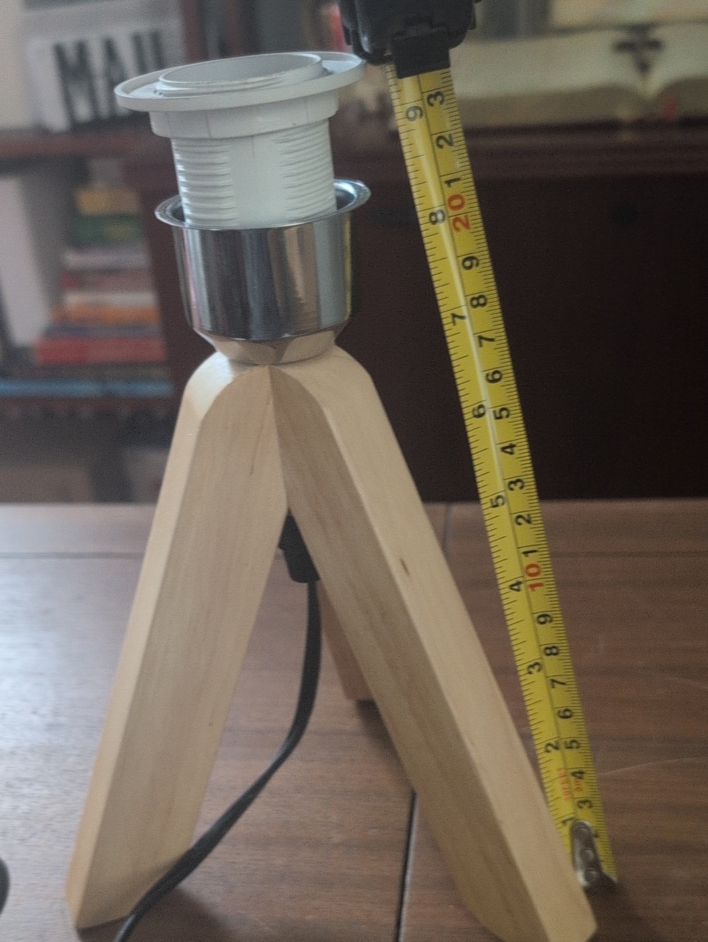 Wooden Tripod Table Lamp Base - Natural